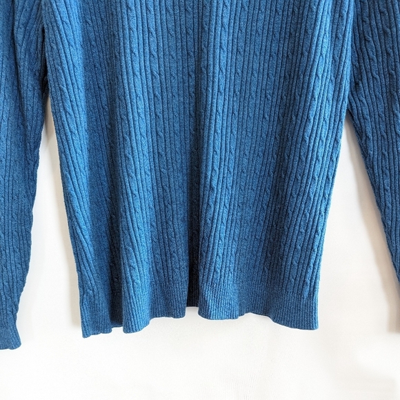 Lane Bryant V-Neck Cable Sweater 18/20 Blue Lightweight Knit - Picture 8 of 12